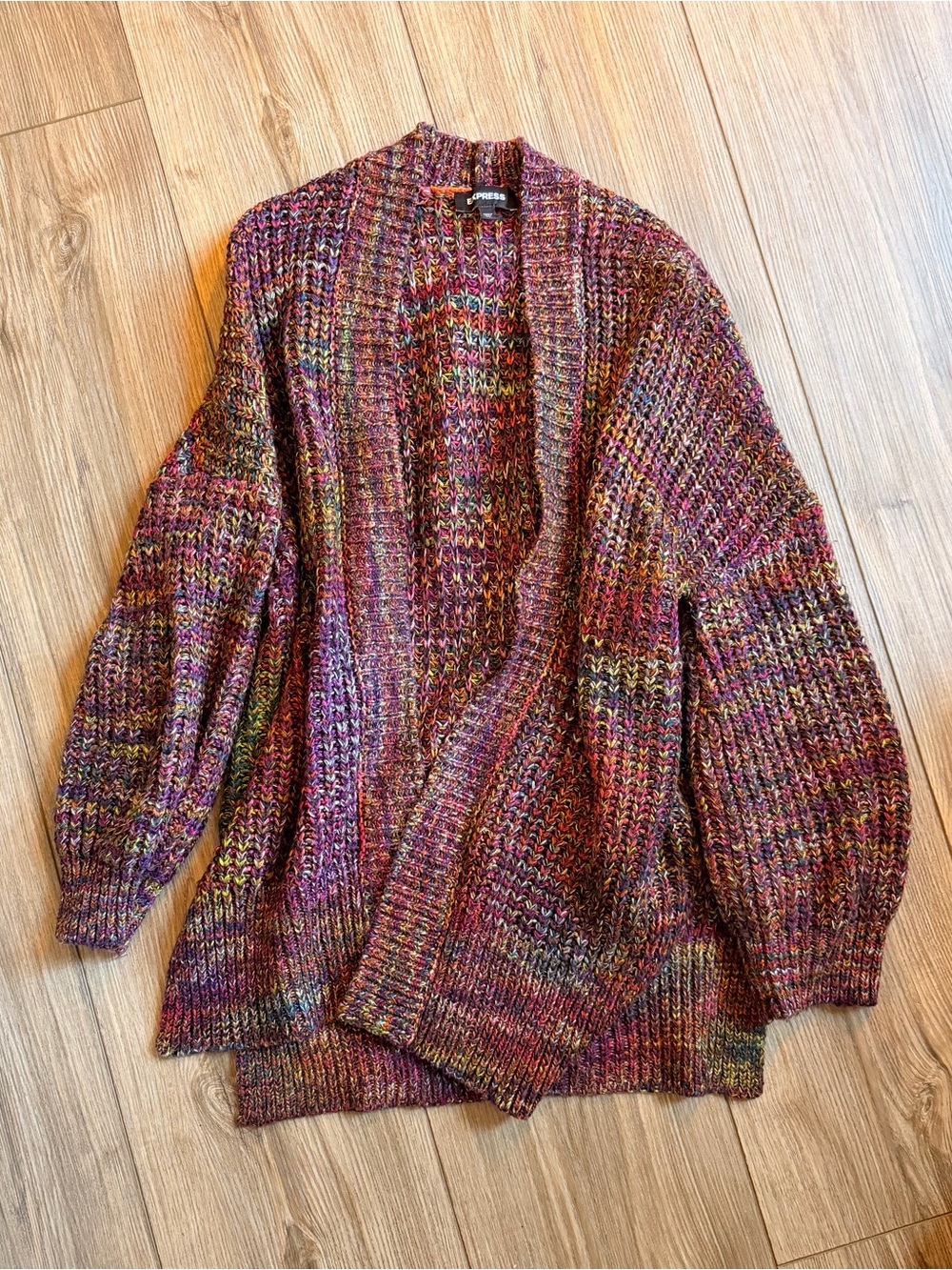 Express Multicolor Open-Front Women's Knit Cardigan Sweater size XS